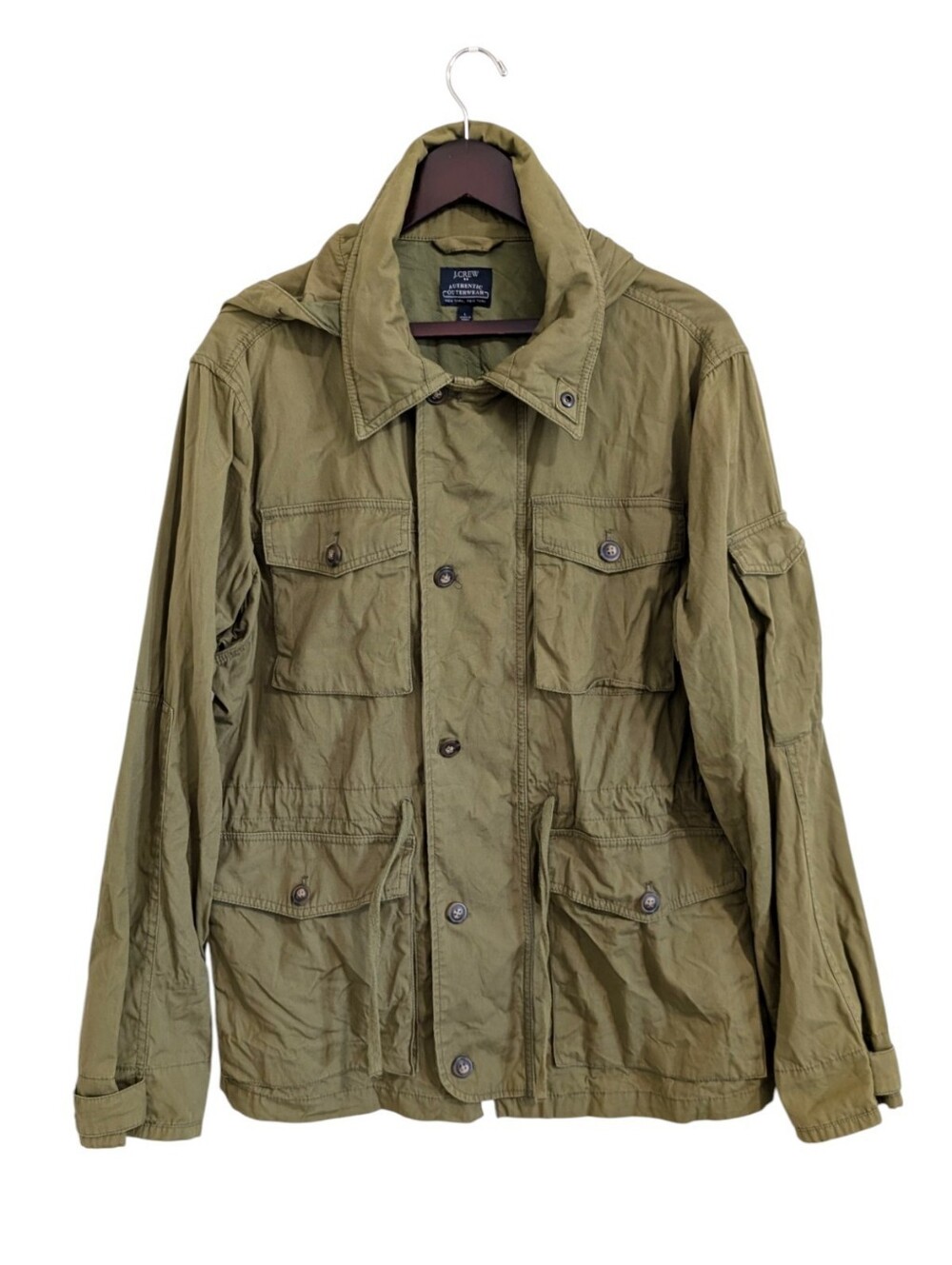 J.Crew Authentic Outerwear Olive Green Cotton Utility Field Jacket Men's L C8498